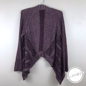 Moth Anthropologie Open Cardigan Sweater Purple